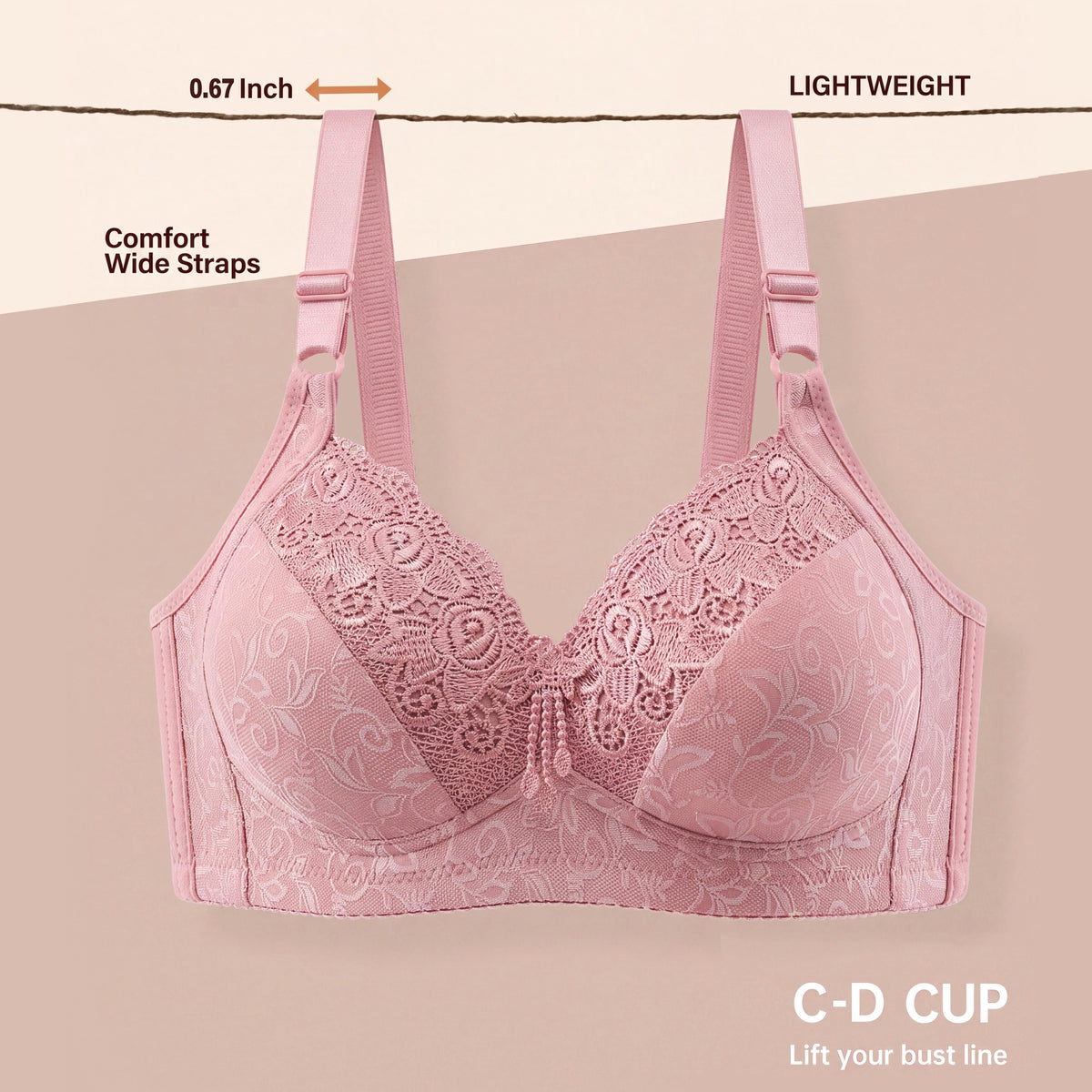 OIUY Plus Size Minimiser Bra, Unlined Underwired Full Coverage Supportive Bra for Fuller Bust, Sexy & Breathable