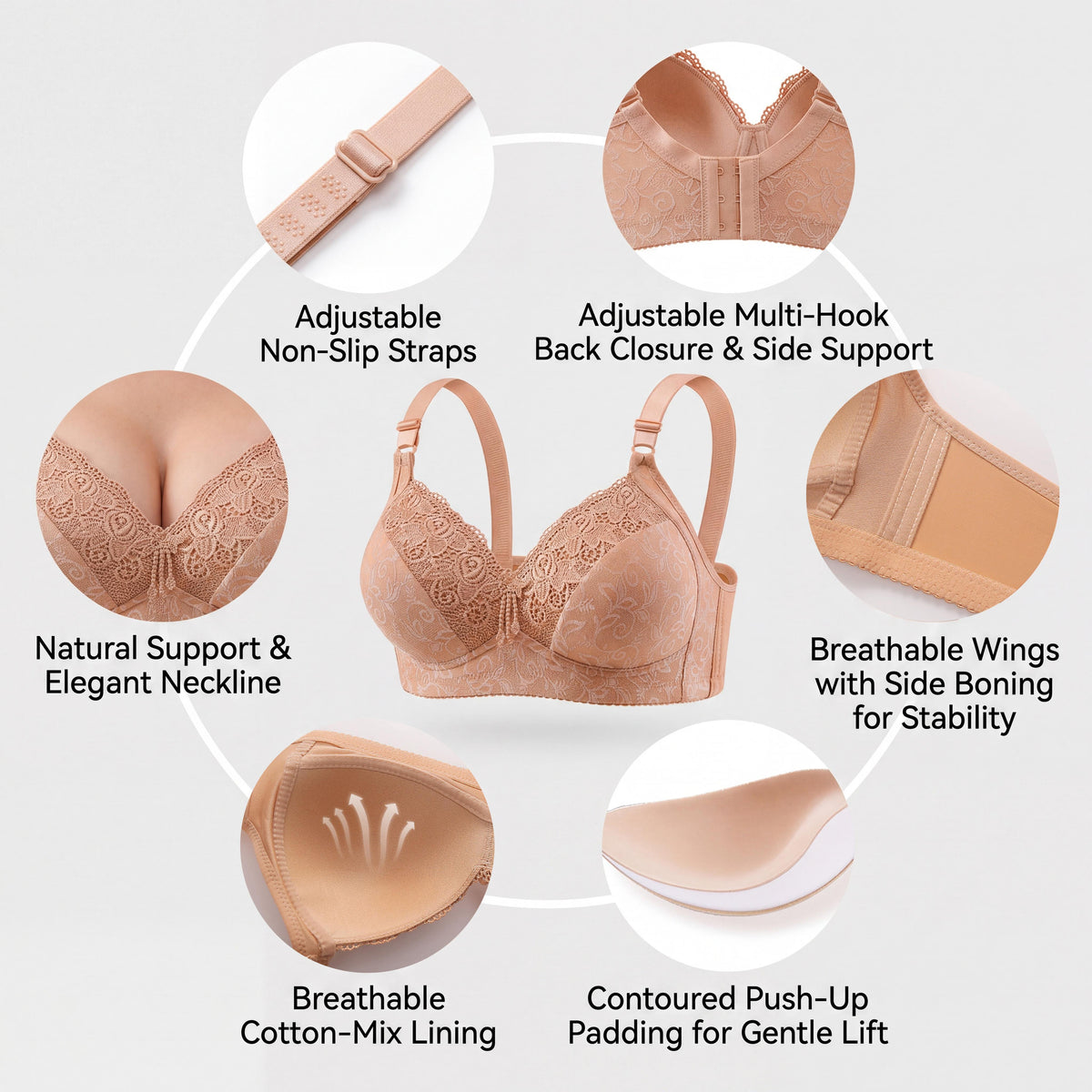 OIUY Plus Size Minimiser Bra, Unlined Underwired Full Coverage Supportive Bra for Fuller Bust, Sexy & Breathable